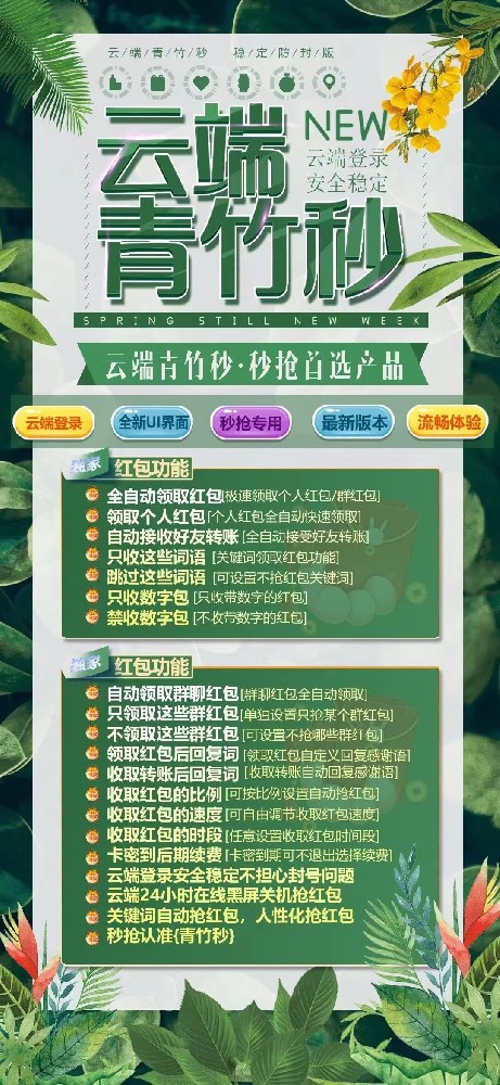 云端秒抢青竹秒月卡激活码-云端秒抢软件批发平台